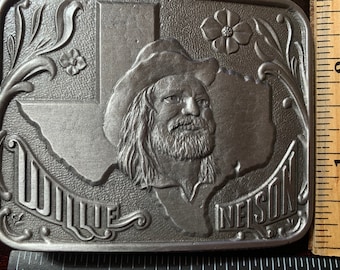 Klamra do paska Willie Nelson Mocna, solidna, metalowa czapka i twarz w kształcie Teksasu