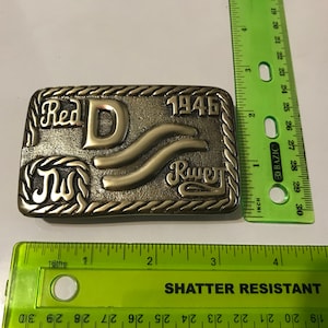 John Wayne JW INITIALS BRASS Red River D Belt Buckle 1946 Movie Westerns