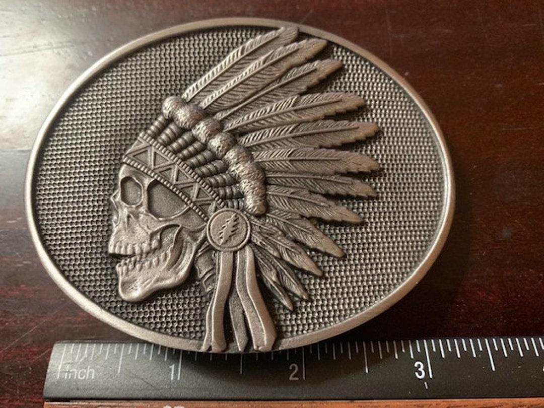 【タケカス様用】DAVID ROCK FEINSTEIN／Bitten By Indian Feathers SILVER Solid Metal Skull Grateful Dead