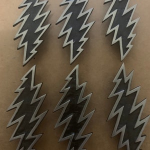 Set of 6 Large Pins 13 Point Solid Metal Hat Pin Lightning Bolt Pins 2 1/4 Inches