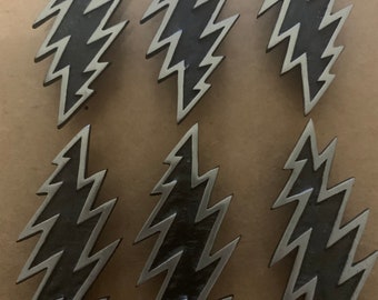 Zestaw 6 dużych szpilek, 13-punktowych, solidnych metalowych szpilek w kształcie kapelusza, szpilek Lightning Bolt 2 1/4 cala