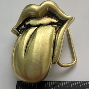 Rolling Stones Belt Buckle BRASS Metal Heavy Strong  3-D