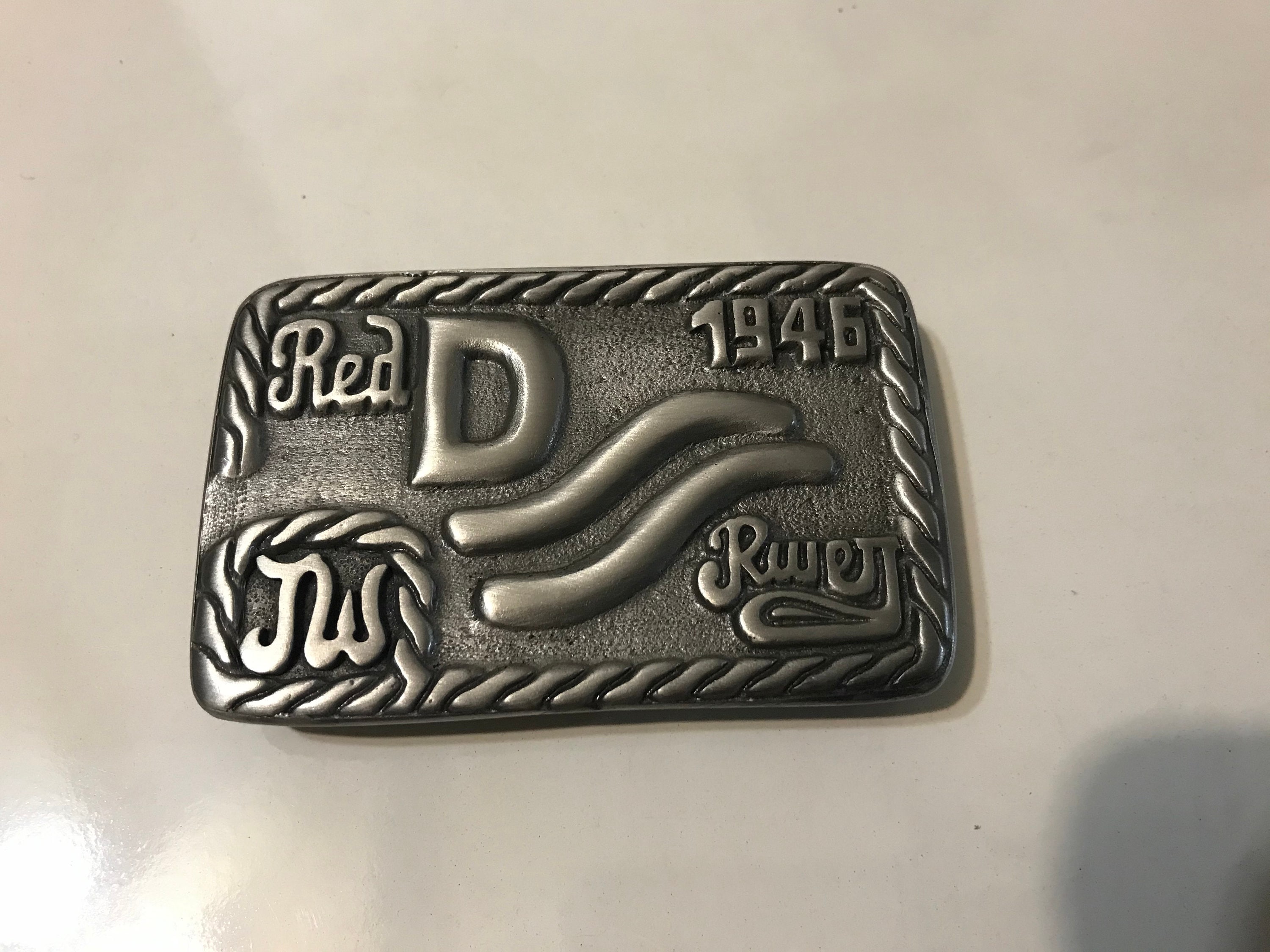 John Wayne JW INITIALS Pewter/gray Red River D Belt Buckle Etsy Canada