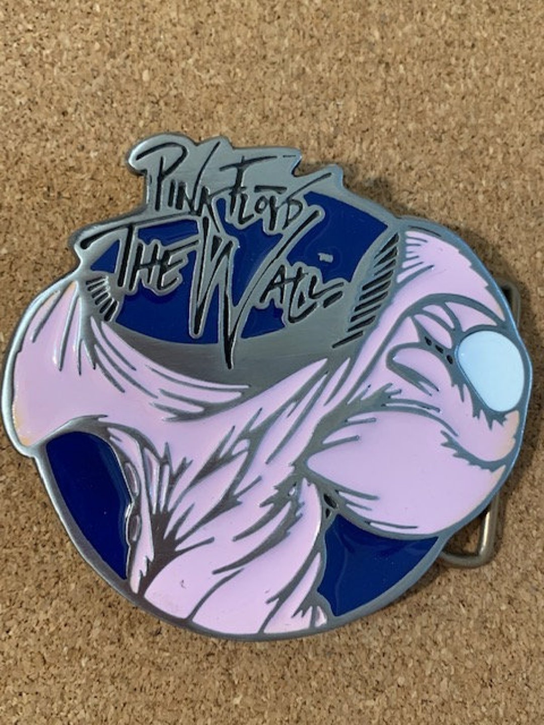 Pink Floyd Belt Buckle Pink/blue Enameling Solid Plain the Wall Metal