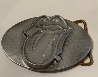 Rolling Stones Belt Buckle Solid Metal Very Sturdy Pewter 3-D