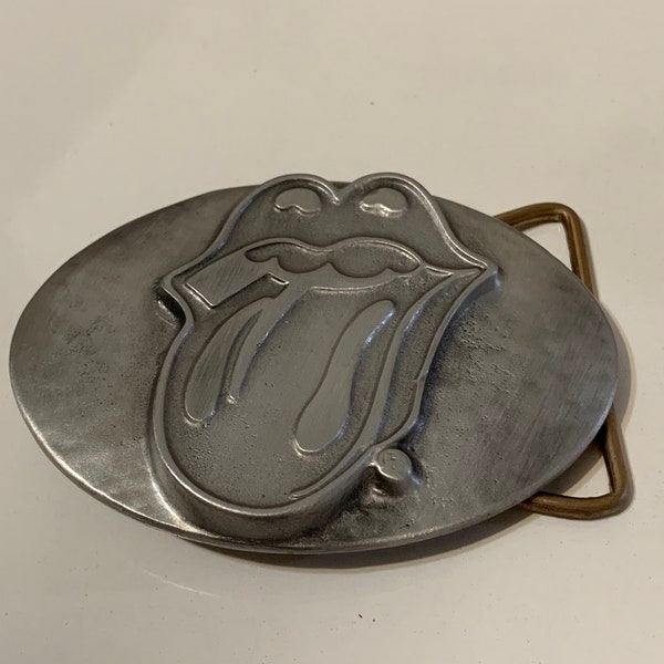 Rolling Stones Belt Buckle Solid Metal Very Sturdy Pewter 3-D