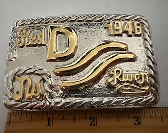 John Wayne Gold / Nickel Gürtelschnallen Red River D Gürtelschnalle Film Westerns JW Initialen