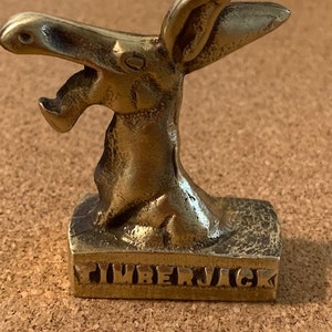 Statue Timberjack Smaller Donkey BRASS 2 3/4 Inches Solid Metal Reproduction