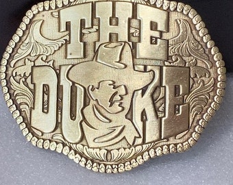 John Wayne "The Duke" BRASS  Metal  Belt Buckle Strong Sturdy