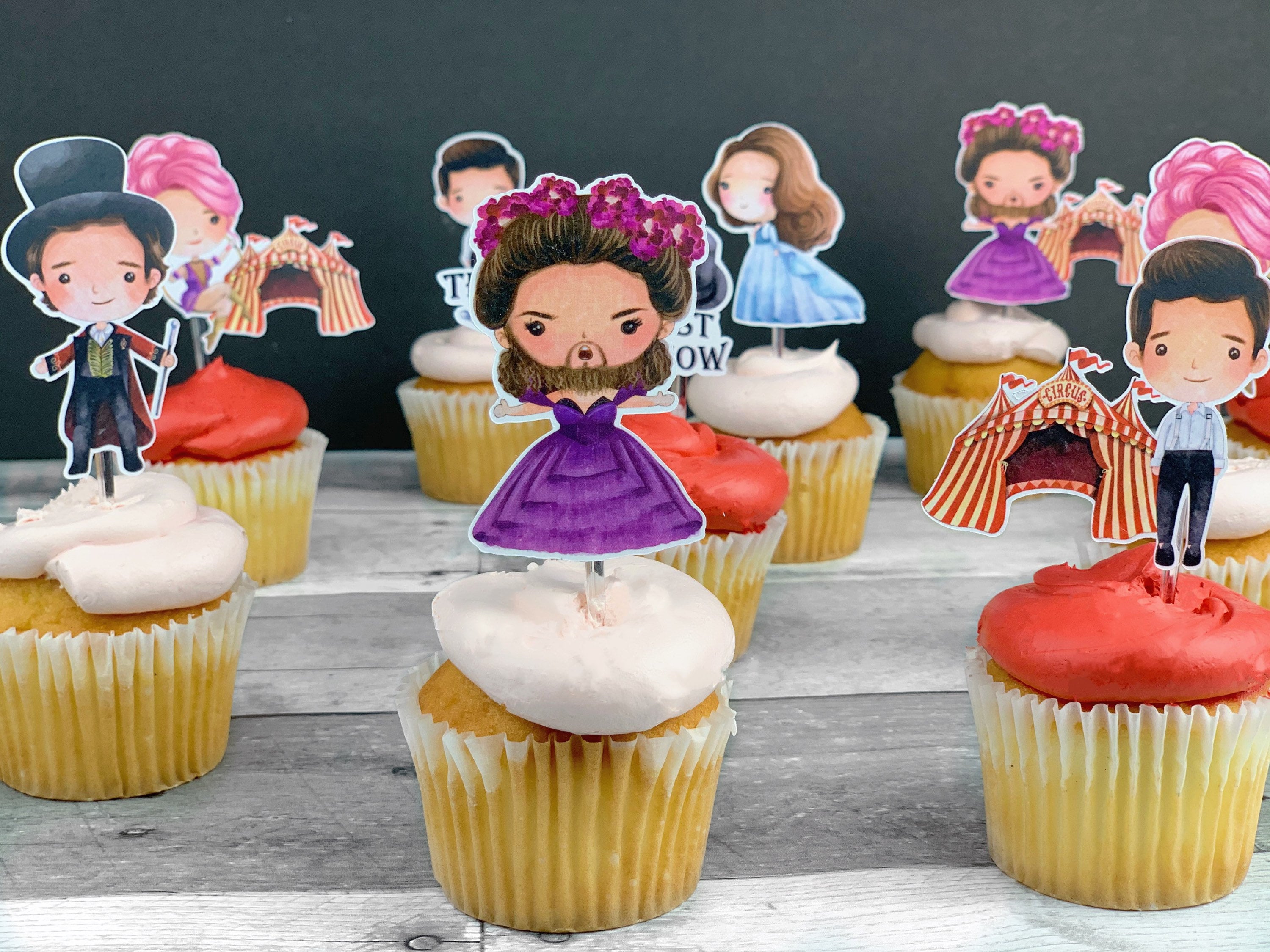 The Greatest Showman Circus Cupcake Toppers | Etsy