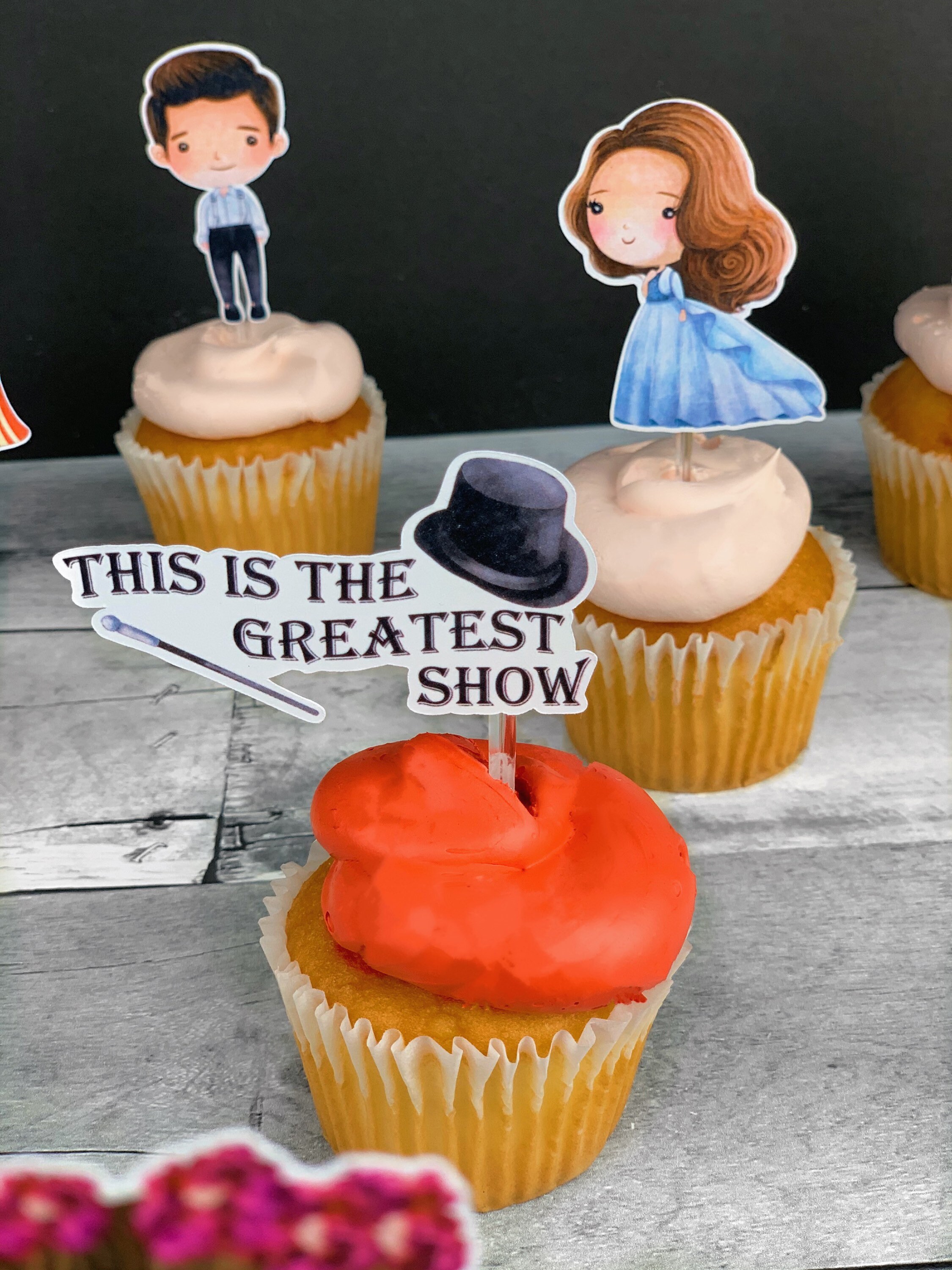 The Greatest Showman Circus Cupcake Toppers | Etsy