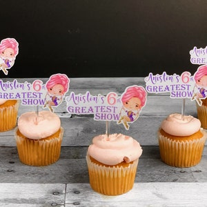 The Greatest Showman Circus Cupcake Toppers Custom