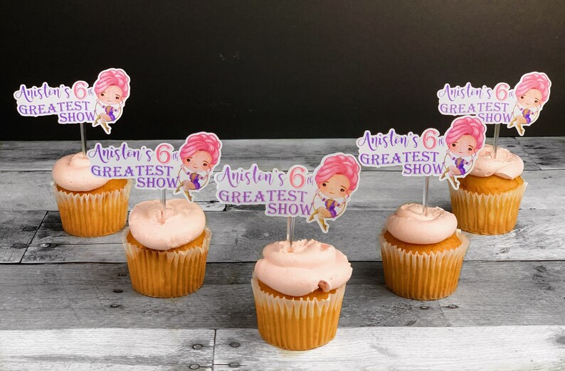 The Greatest Showman Circus Cupcake Toppers Custom