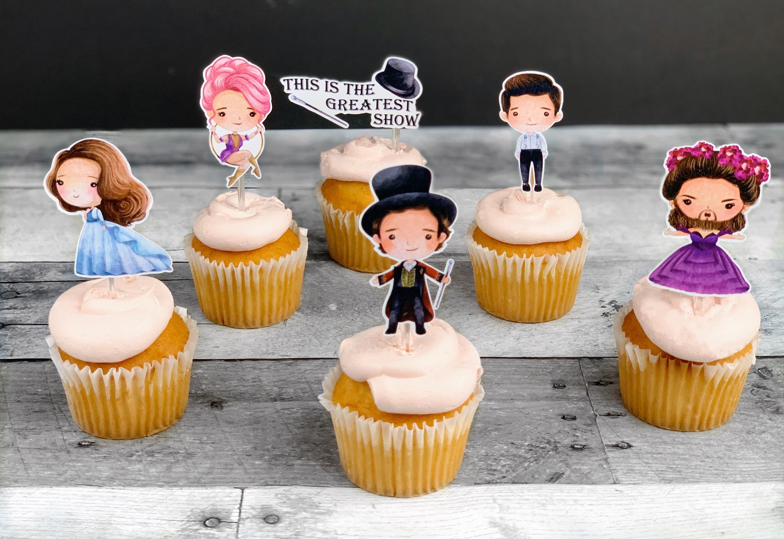 The Greatest Showman Circus Cupcake Toppers | Etsy