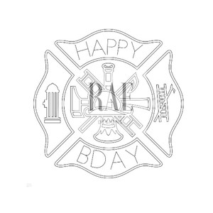 Firefighter | Happy Birthday | SVG Cut File | Instant Download