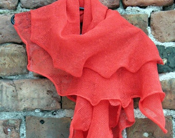 Red linen scarf scarf packaging steel, light