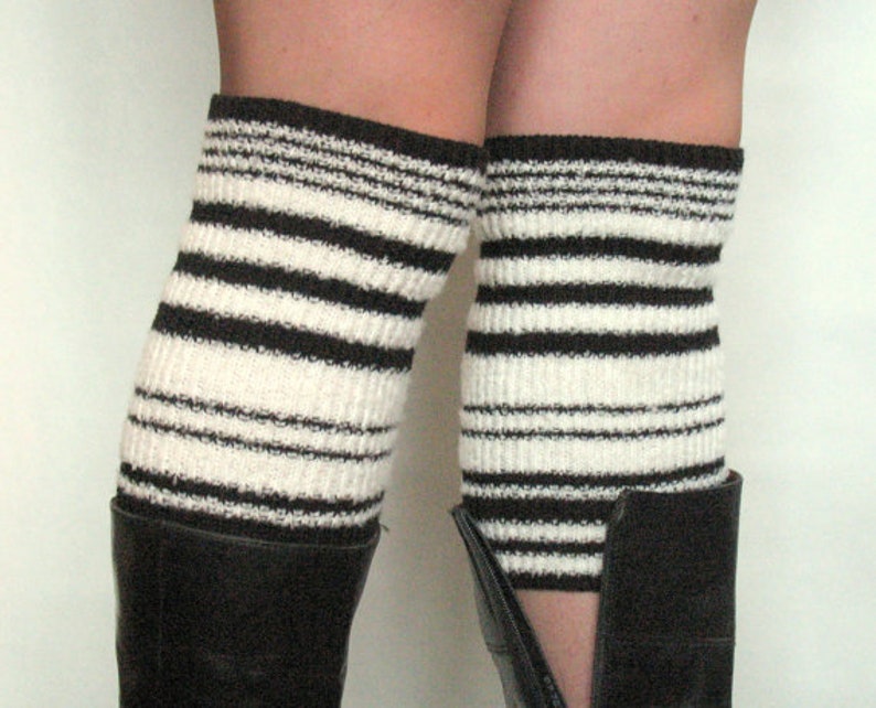 Beinstulpen Boot Cuffs Manschette Weiß Schwarz Bild 3