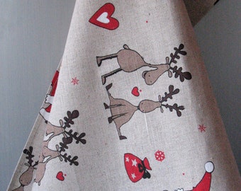 Tea towel kitchen towel Christmas Rudolf