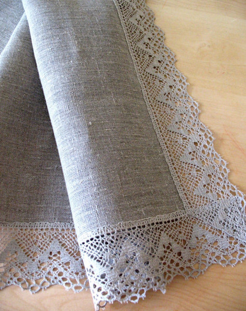 Linen Tablecloth Natural Grey 1.10 m x 1.10 m
