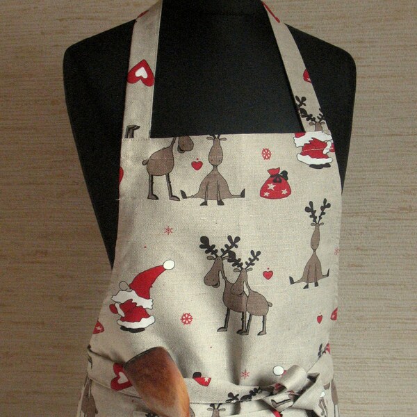 Apron Christmas Linen Apron