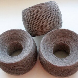Linen Yarn Grey 200 g 1 ply Brown Chocolate Red