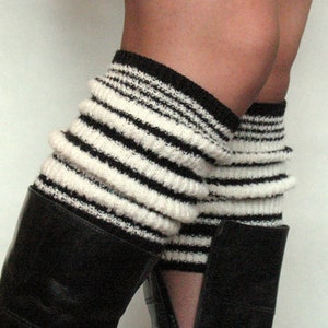 Beinstulpen Boot Cuffs Manschette Weiß Schwarz Bild 1