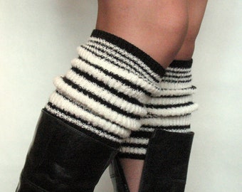 Beinstulpen Boot Cuffs Manschette Weiß Schwarz