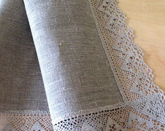 Linen tablecloth Natural Grey 1.55 m x 1.55 m