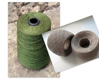 Linen Yarn 3.53 oz (100 g) 1 ply in balls Green