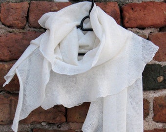 Linen scarf knitted scarves scarf scarves White Light