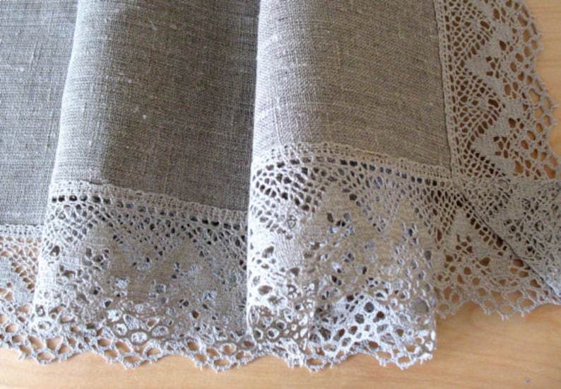 Linen Tablecloth Natural Grey 1.10 m x 1.10 m