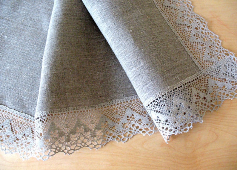 Linen Tablecloth Natural Grey 1.10 m x 1.10 m