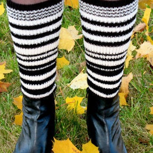 Beinstulpen Boot Cuffs Manschette Weiß Schwarz Bild 4