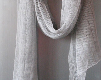 Linen scarf scarf packaging steel light grey tr...