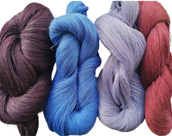 Linen yarn purple blue red 400 gr 1 layer