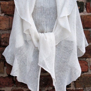 Linen scarf knitted scarves scarf scarves White Light image 4