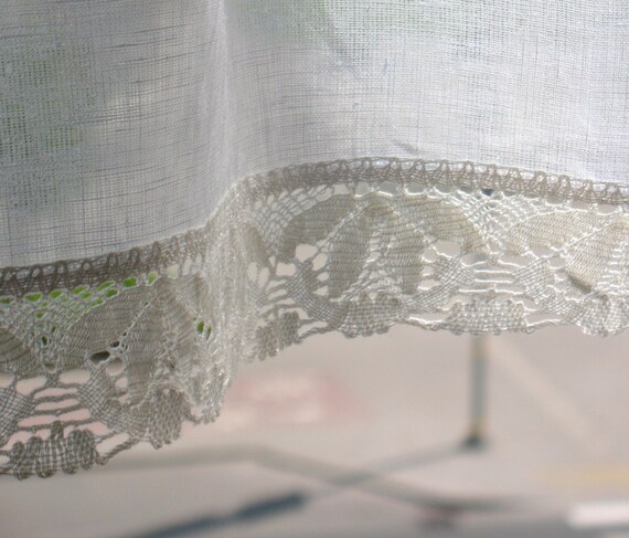 Short Curtains White Linen Curtains Pointed Cafe Etsy