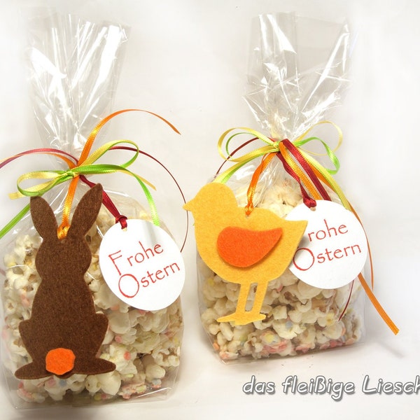 Osteranhänger Filz Hase Küken Geschenkverpackung Set Anhänger Frohe Ostern Osterhase Küken Filzhase Satinband bunt