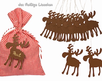 10 Gift Tags Moose Pendant Moose