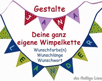 Wimpelkette selber gestalten Girlande mit Wimpeln