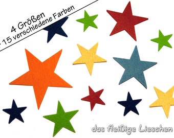 Felt stars for gluing and scattering stars made of felt