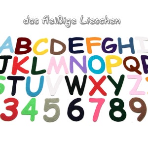 Letras aplicadas fieltro alfabeto ABC termoadhesivo