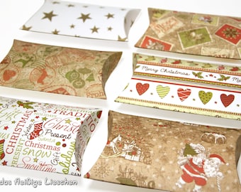6 Pillow Boxen Weihnachten Geschenkverpackung Geschenkschachtel Christmas