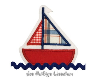 Applique sailboat ship patch iron-on