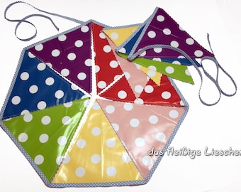 Outdoor pennant chain oilcloth dots by the meter garland 1 m 2 m..