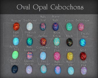 Oval Opal Cabochons - lab created opal, oval opal cabs, synthetic oval opal cabochons, loose opal cabs, cabochon supplies, 8x6mm, 10x8mm