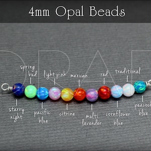 4mm Opal Beads - lab created opal, synthetic opal bead, loose opal beads, fully drilled opal bead, October birthstone, loose opals, 1-piece
