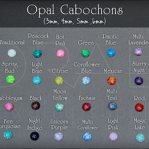 Round Opal Cabochons - 3-6mm, lab created opal, round opal cabs, synthetic opal cabochons, loose opal cabs, cabochon, 3mm, 4mm, 5mm, 6mm