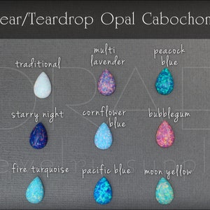 Opal Teardrop Cabochon - lab created opal pear shape opal cabochons synthetic opal cabochons loose opal cabs 8x12mm 8x10mm 6x8mm - 1 piece