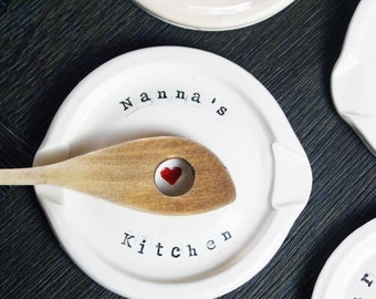 Grandmother's Kitchen Spoon Rests Collection | Handmade, Ceramic Mother's Day Spoon Rest